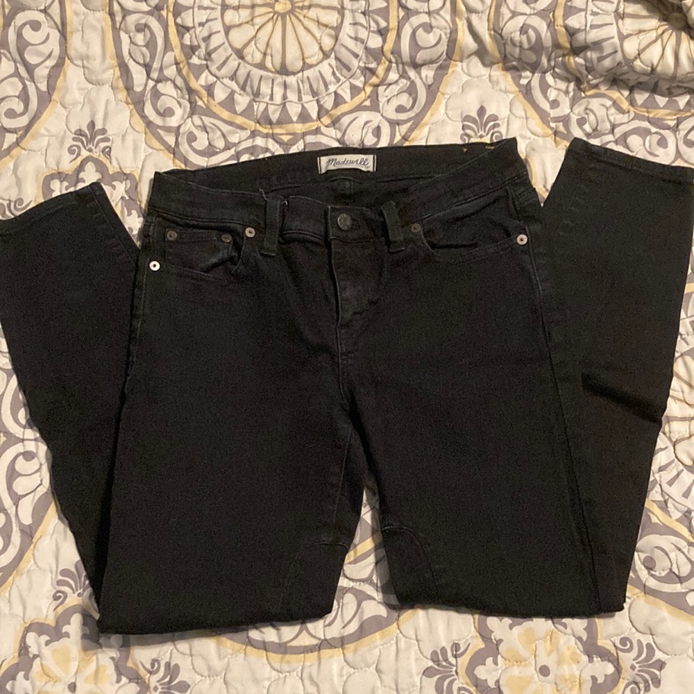 Madewell Dark Moto Skinny Skinny Jeans Size 28 Zippered Ankle